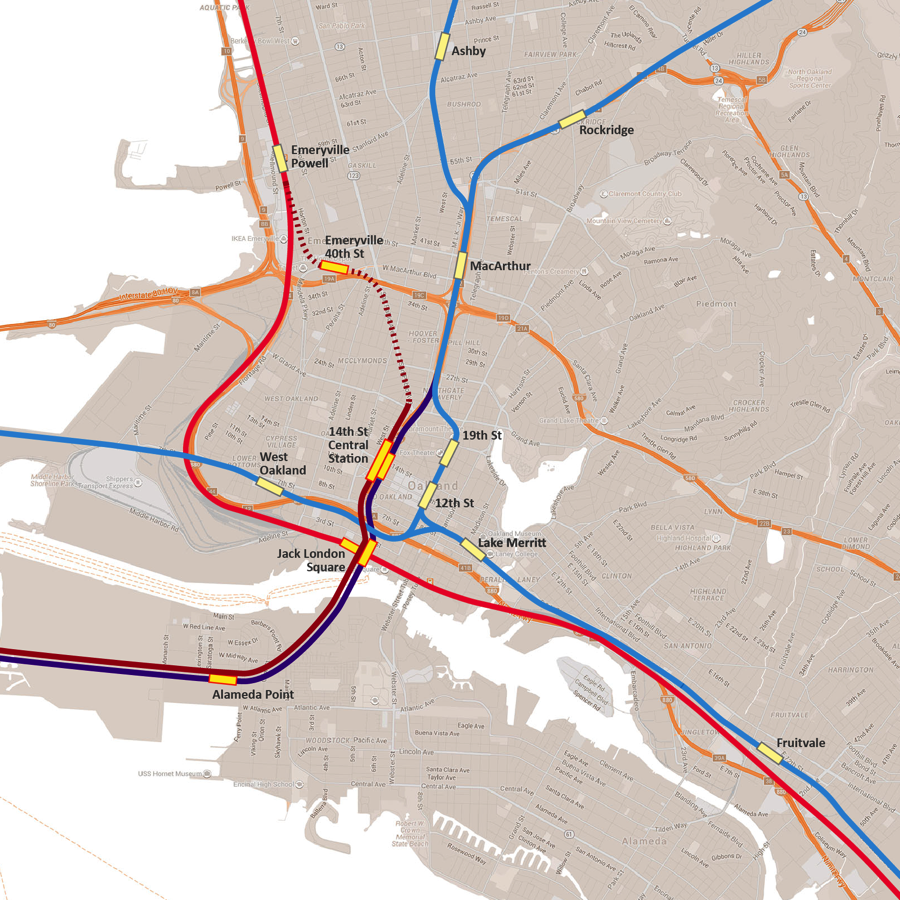 Map of 980 Vision and rail accessing the corridor.